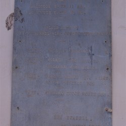 One of three plaques in the grader enclosure at Giles