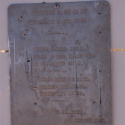 One of three plaques in the grader enclosure at Giles