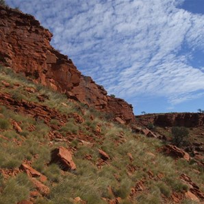 The jagged ramparts of the Diebil Hills.