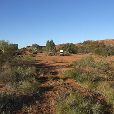 Crossing an un-named creek south west of Hanging Rock