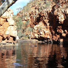 Swimming the main pool at Rudall