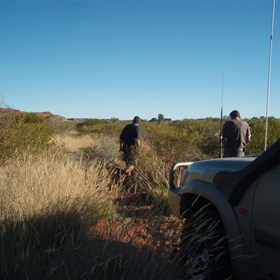 Clearing the track west from Hanging Rock