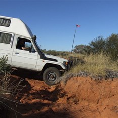 Scotty dropping the Guppy into a wash-away