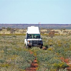 Scott and Gaby climbing the gibber rise