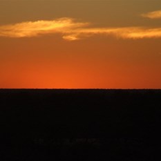 A spectacular sunset over the Birdsville.