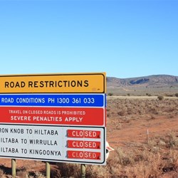 Road status at Iron Knob SA