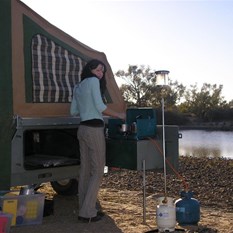 Bub preparing some morning sustenance - porridge