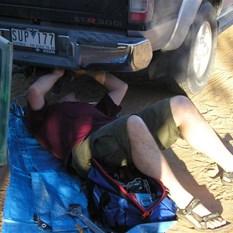 A few repairs at the Birdsville Caravan Park