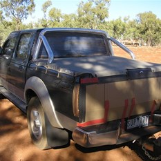 Mick's patented better late than never protective measures on the Navara!