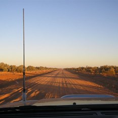 The Plenty, our road west in the early morning light.