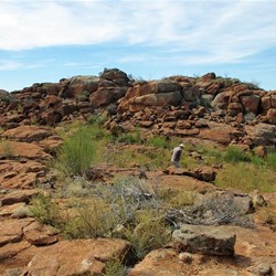 The rocky surface near the top