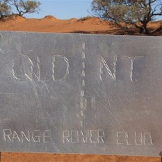 The QLD-NT border marker (Courtesy of the RR club)