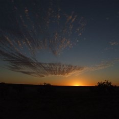 Sunset comes as does a respite from the flies.