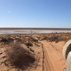 The view back east across Poeppels Lake.