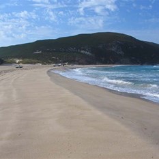 Mouth meets ocean at Broke Inlet