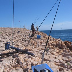 Cliff fishing at Steep Point WA.