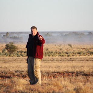 Mick examining the fog bank