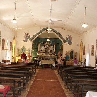 Inside the church at Beagle Bay