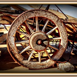 Old wagon wheel