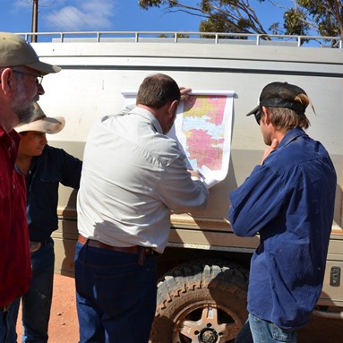 Going through he North Well Station map with Mat