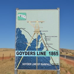 Goyder's Line of Rainfall Sign out of Burra