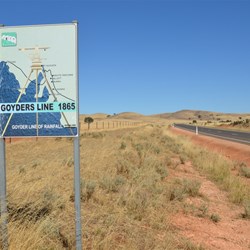 Goyder's Line Sign and the hills out of Burra