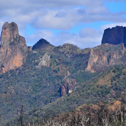 view of Breadknife from Split Rock Belougery circuit walk