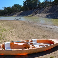 canoe we have used to paddle up and down the Darling river from near the homestead