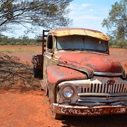 abandoned truck at New Chum station Western NSW