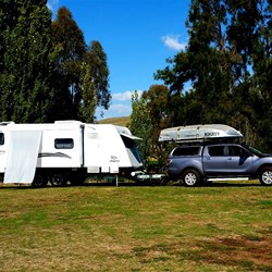 parked alongside the Murrumbidgee River at Jugiong NSW