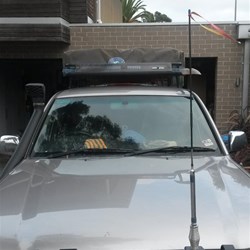 Storage area on front of roof rack