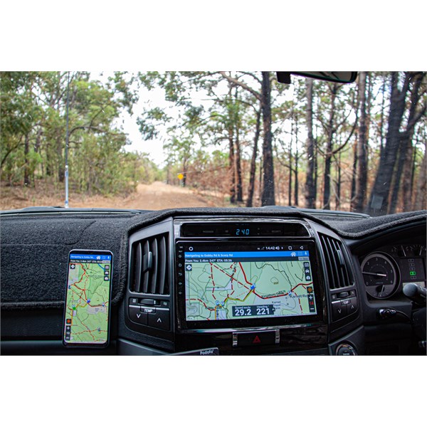 Android headunit with offline EOTopo maps in bushland