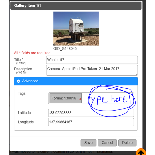 How to Tag photos from Forum to Places