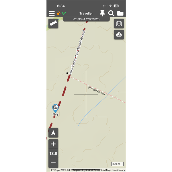 Private track is labelled