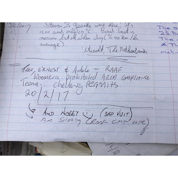 Voakes Hill Corner Visitors Book