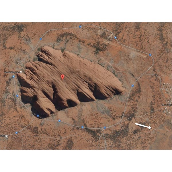 Uluru, via Google Maps.