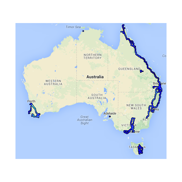 SafeCast Map Australia Jan 2016
