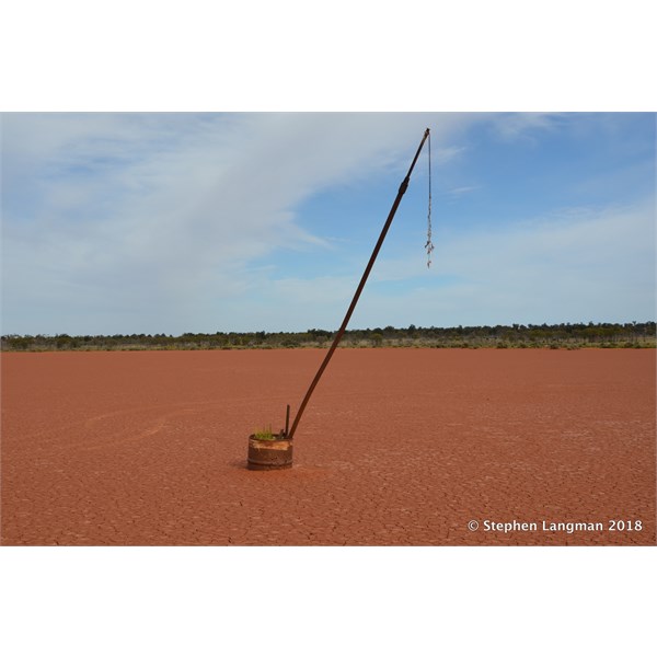 Remains of the original Wind Sock pole on Dingo Claypan