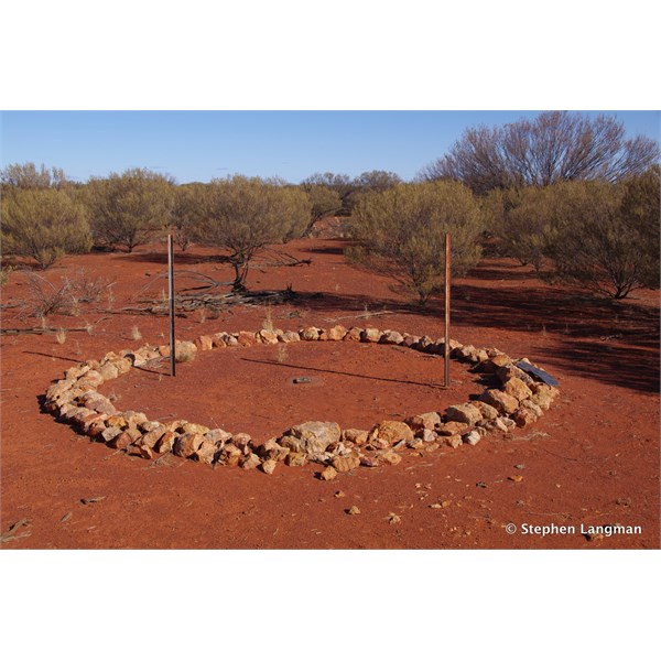 Stone Circle marking a Bench Mark on the Anne Beadell Highway