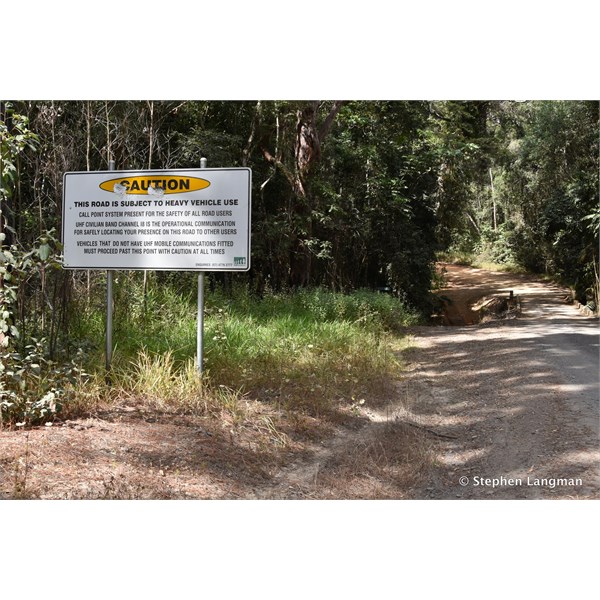 Warning sign on the Black Mountain Road