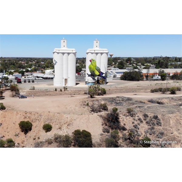 Waikerie Silo Art from the air