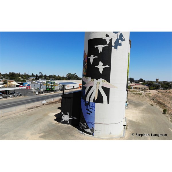 Waikerie Silo Art from the air