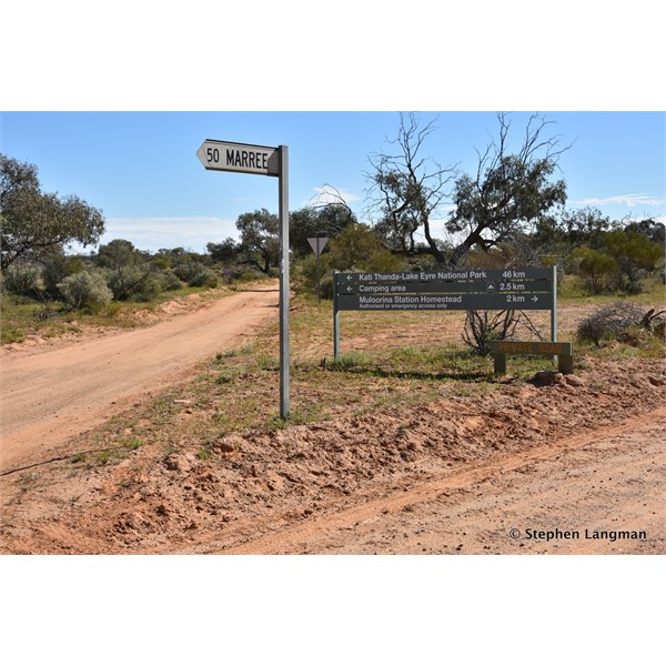 As you are coming up from Marree, veer left at the track junction to take you to the camping area