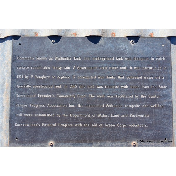 Plaque on the tank