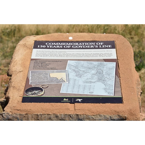 One of the new Goyders plaques, unveiled by some of Goyders descendants