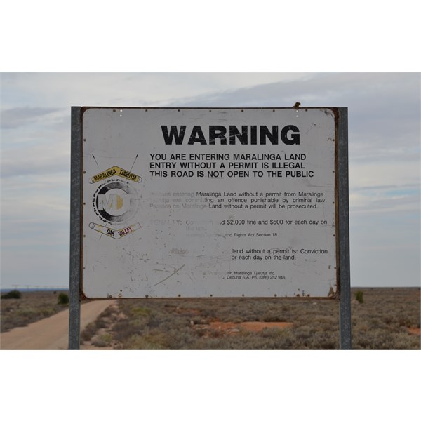 Within a few hundred metres of crossing the Trans Line, this sign will be encountered.