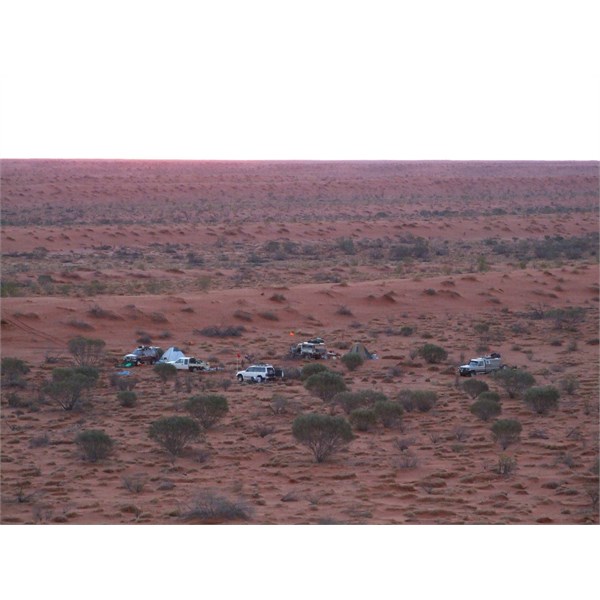 Looking down to our camp from the top of Geosurvey Hill