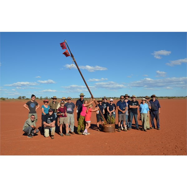 How many EO Members can you get around the old Wind Sock Pole