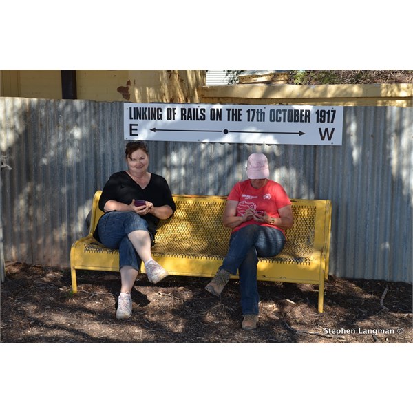 Jo left and Fiona right catching up with phone coverage at Cook