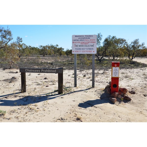 Entering the Innamincka Town Common Camping area